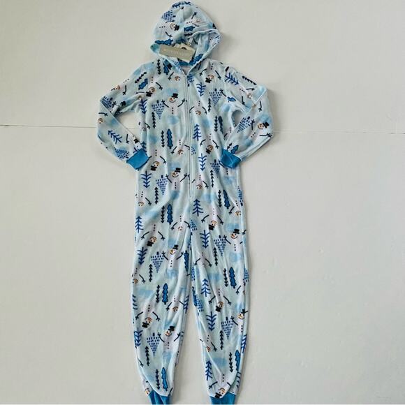 Jellyfish Kids | Snowman Zipper Onesie Hooded NWT M 7/8 - Picture 1 of 9